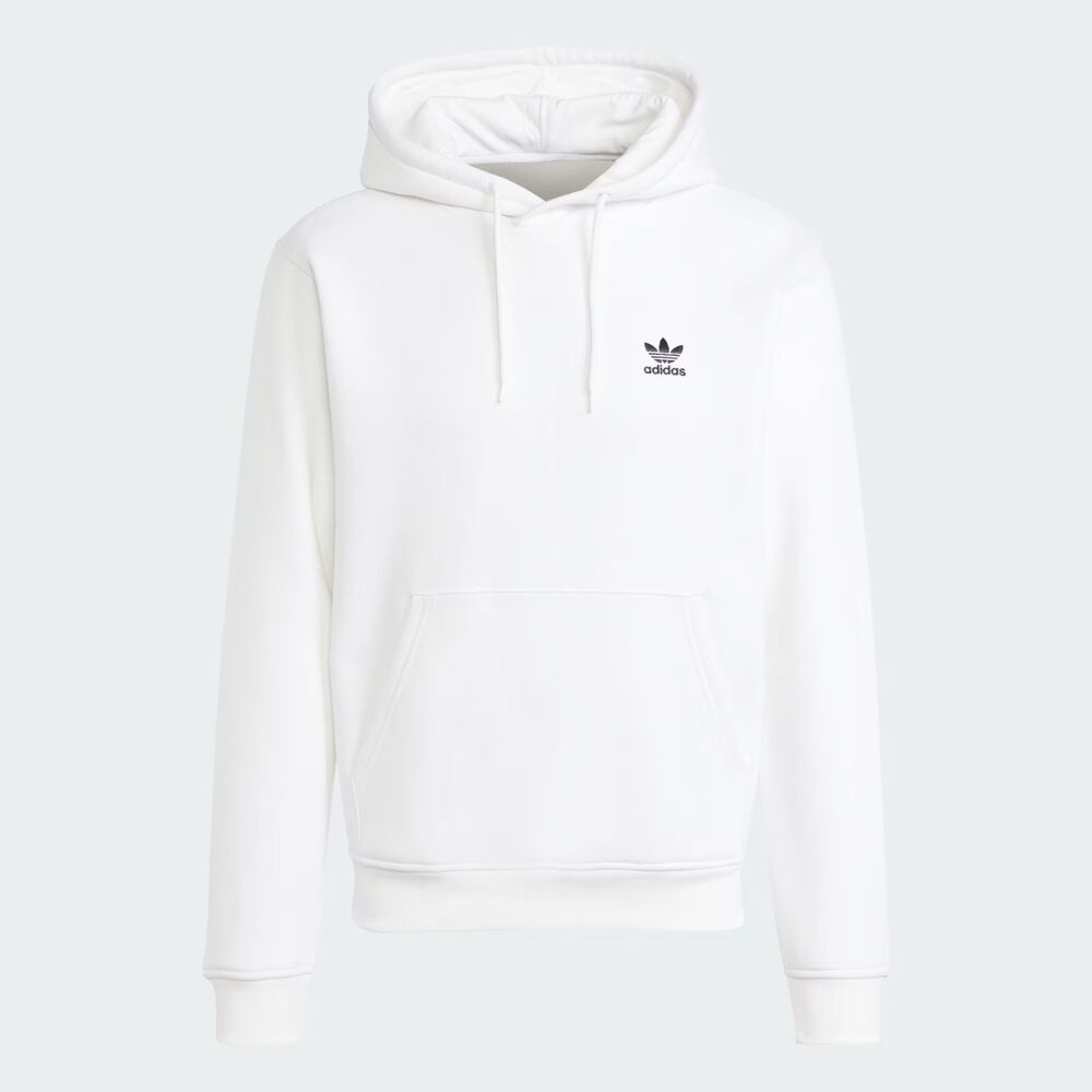 Adidas Men's Trefoil Essentials Fleece Hoodie White & Black Size XL NWT $60